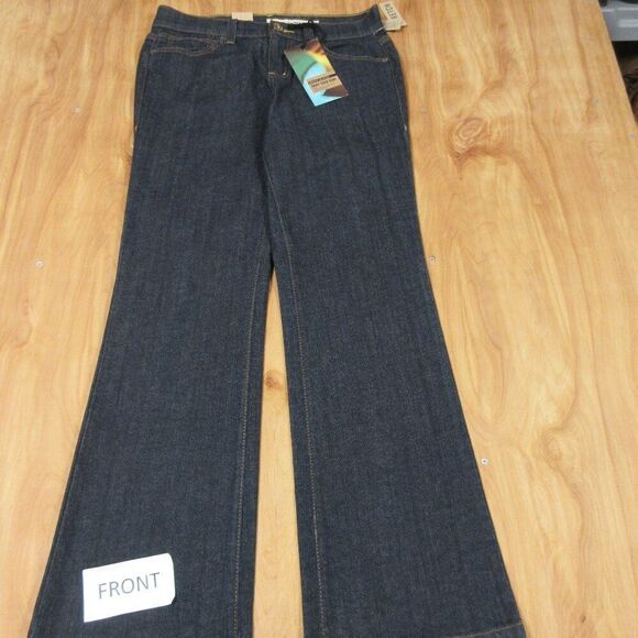 DKNY Boot Cut Regular Fit Soho Denim Jeans Sz 8 Wide Leg Flared Flap Pockets NWT - Picture 2 of 16